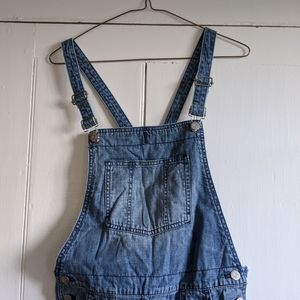 Madewell denim overalls. With sashiko mending.